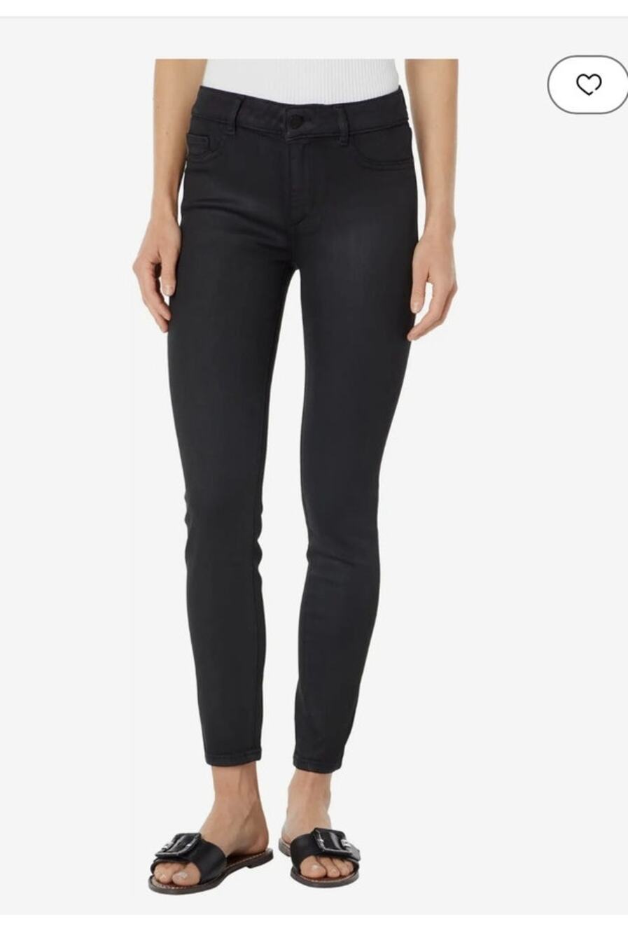 DL1961 Florence Skinny Instasculpt Ankle Denim Jeans Coated Black 29
